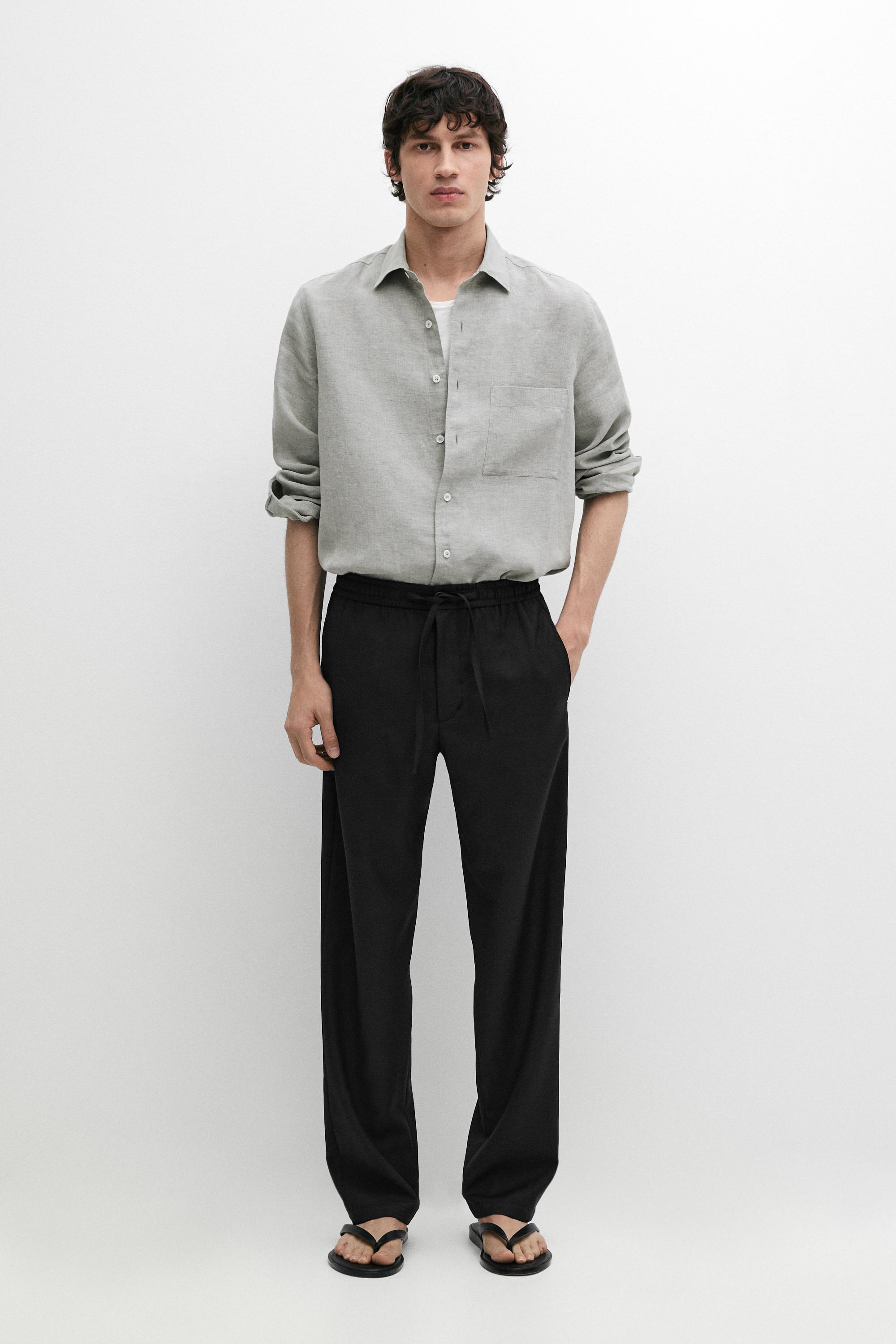 Pantalon relaxed fit laine